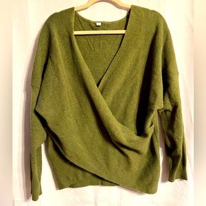 Green wrap sweater